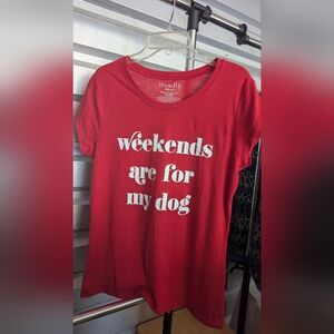 Red Weekends Are For My Dog T-Shirt Casual Short-Sleeved